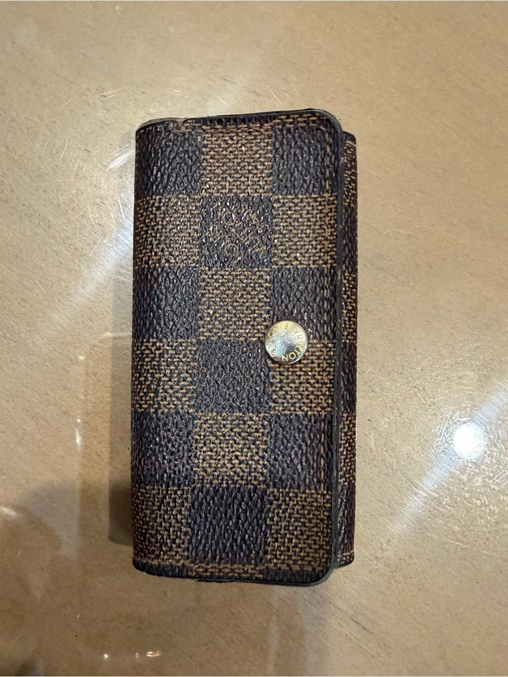 Louis Vuitton Damier Ebene Brown Check Key Holder